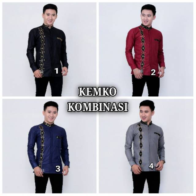 Kemeja koko kombinasi batik prada bordir