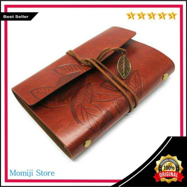 

Buku Catatan Binder Kulit Retro Leaf Kertas A6 Diary Note Book