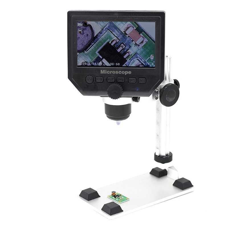 Mikroskop Digital 3.6MP 600X dengan Monitor &amp; Metal Stand - G600