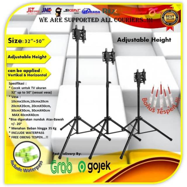 Bracket tv Stand monior LED LCD Tripod 32in sampai 50in universal