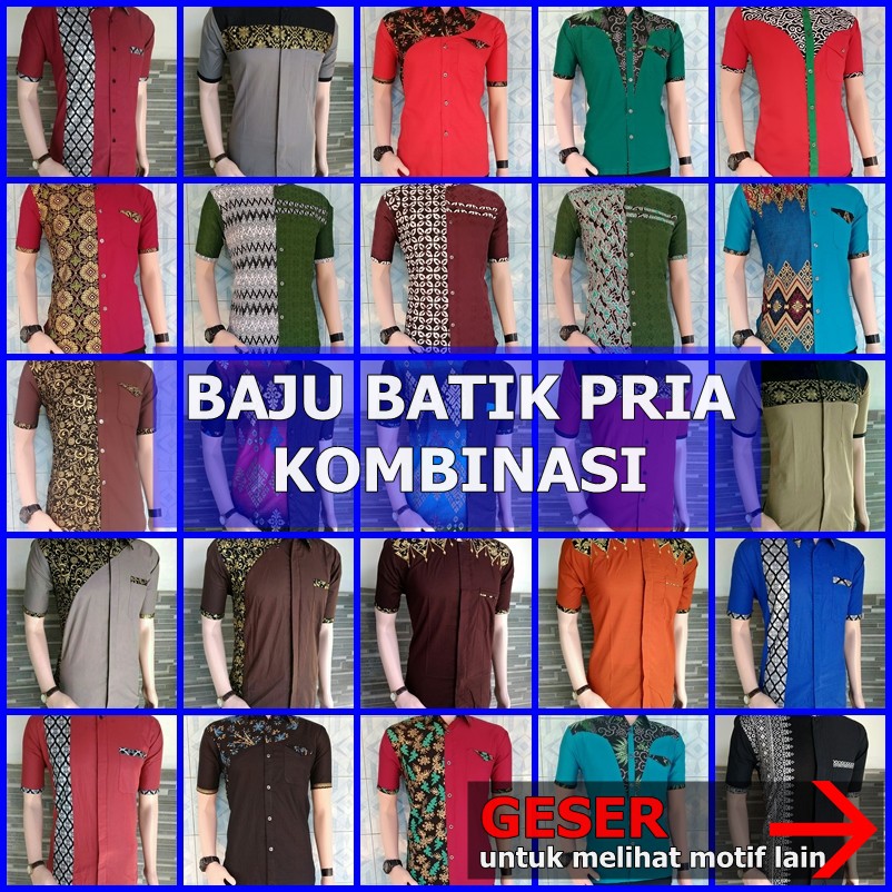 Gambar Baju Batik Pria Kombinasi Terbaru - Kumpulan Model Kemeja