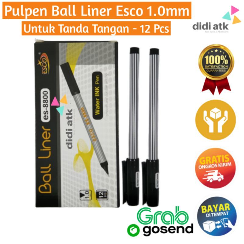 

Pulpen Pena Ball Liner Esco es-8800 1.0mm / Bolpen Tanda Tangan