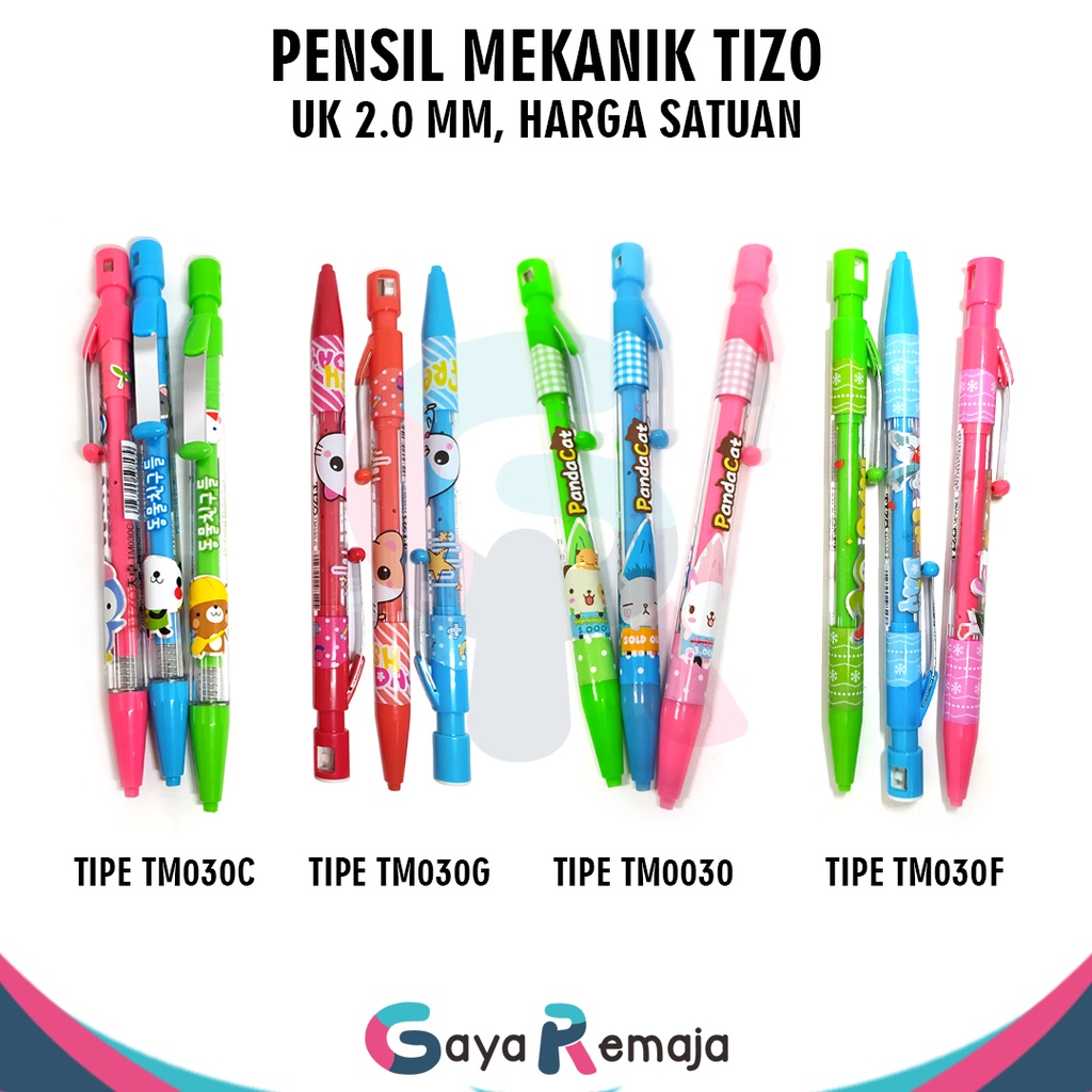 

(PCS) Pensil Mekanik Tizo 2.0 mm Satuan / Pensil Tizo TM0030 TM030C TM030F TM030G / Pensil Mekanik Unik