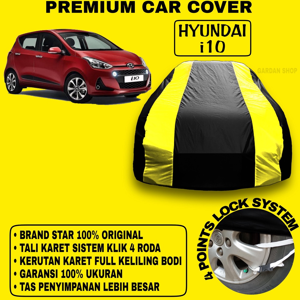 Body Cover HYUNDAI i10 Sarung Strip KUNING Penutup Pelindung Bodi Mobil Hyundai i10 PREMIUM