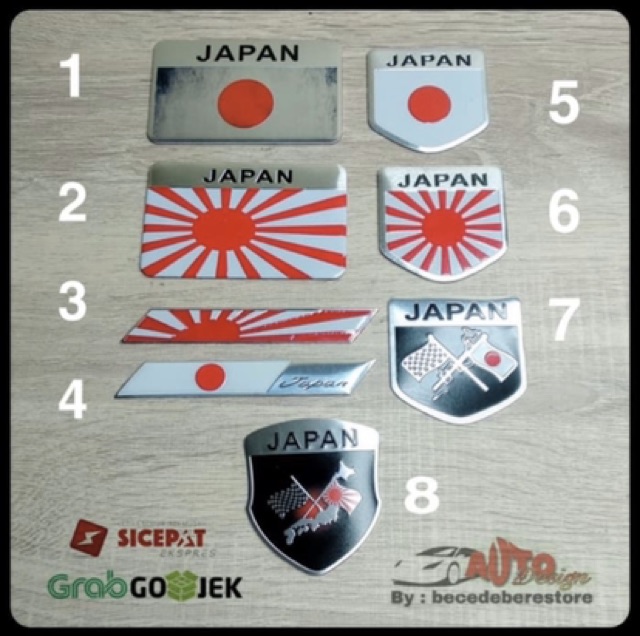 Emblem Japan JDM Jepang Bahan Alumunium Sheet