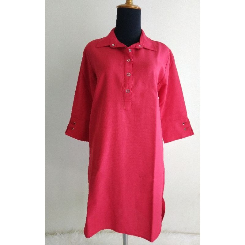 Kemeja cewek merah novel mice - Preloved