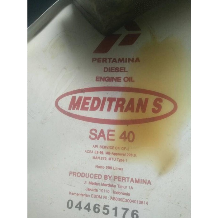 Eceran Oli Mesin Diesel Sae 40 Meditran S40