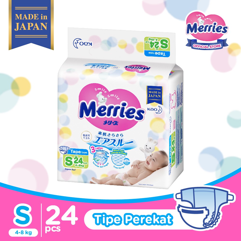 Merries Premium Popok Bayi Perekat S 24