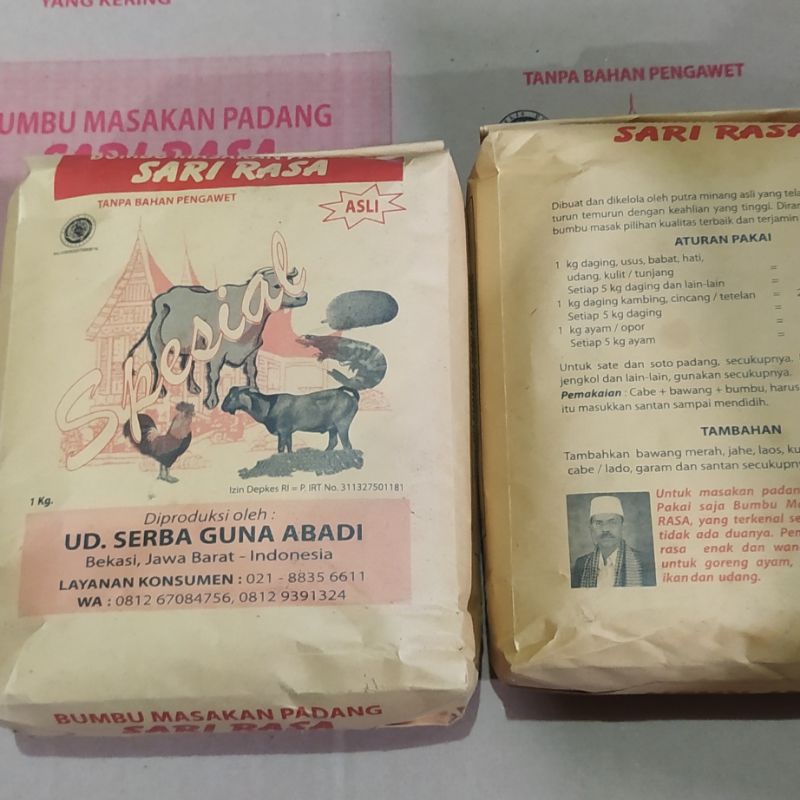 

BUMBU MASAKAN PADANG SARI RASA 1kg - Bumbu Kering Instant - Bumbu Rendang - Bumbu Gulai - Bumbu Kering Indofood - Bumbu Racik - Masakan Minang - Masakan Nusantara - Bumbu Basah - Bumbu Siap Saji-Rempah Siap Saji-Rempah Rempah-Gule Bumbu Padang-Bumbu Tabur