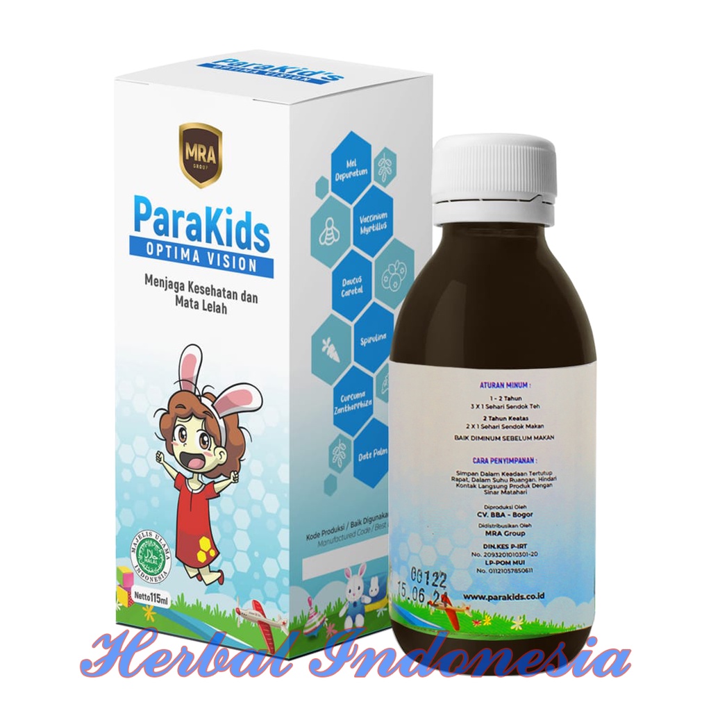 Madu ParaKids Optima Vision Natural Herb Isi 115ml - Menjaga Kesehatan dan Mata Lelah