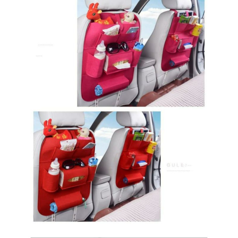 Car Seat organizer Tas mobil Multifungsi dipasang di belakang jok