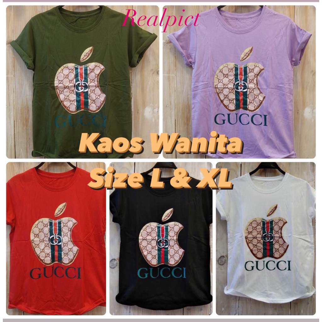 Terlaris Kaos Wanita Katun Combed 30s fit L XL LD 92 LD 100 adem realpic murmer baju tshirt casual s