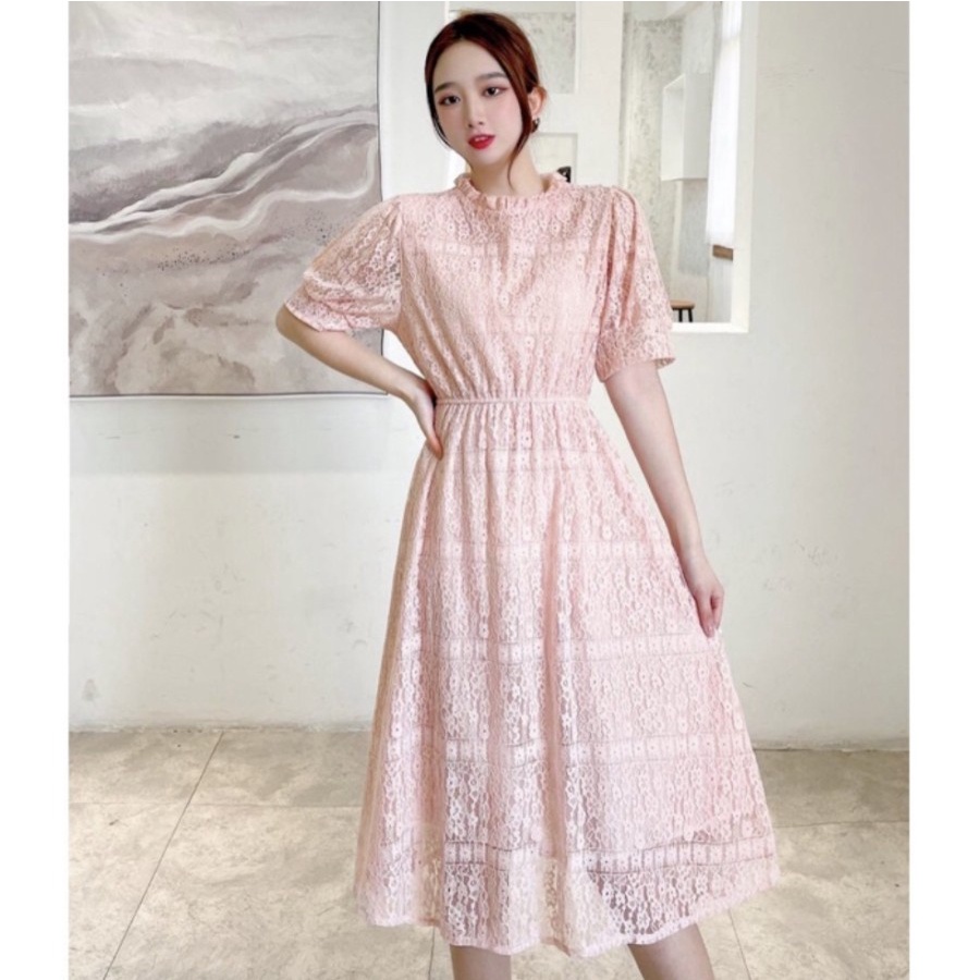 BRUKAT LACE DRESS KOREAN PREMIUM STYLE ALL SIZE NEW ARRIVAL LILAC