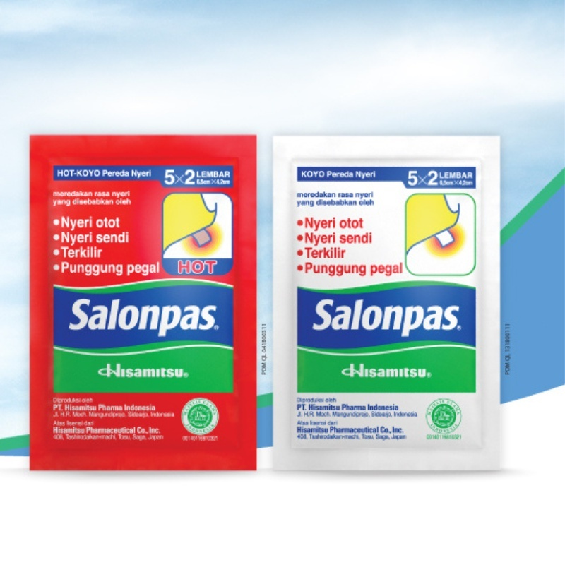 Koyo Salonpas Hijau / Merah Hot Koyo Panas per sachet isi 10 lembar untuk Pereda Nyeri