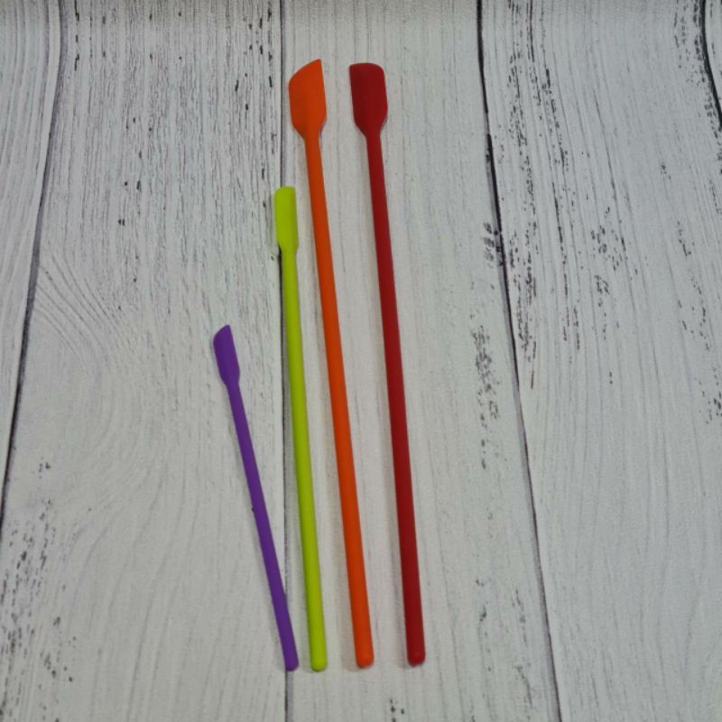 set 4 pcs mini slim silicone stiring Spatula / mixing spatula  / spatula aduk minuman