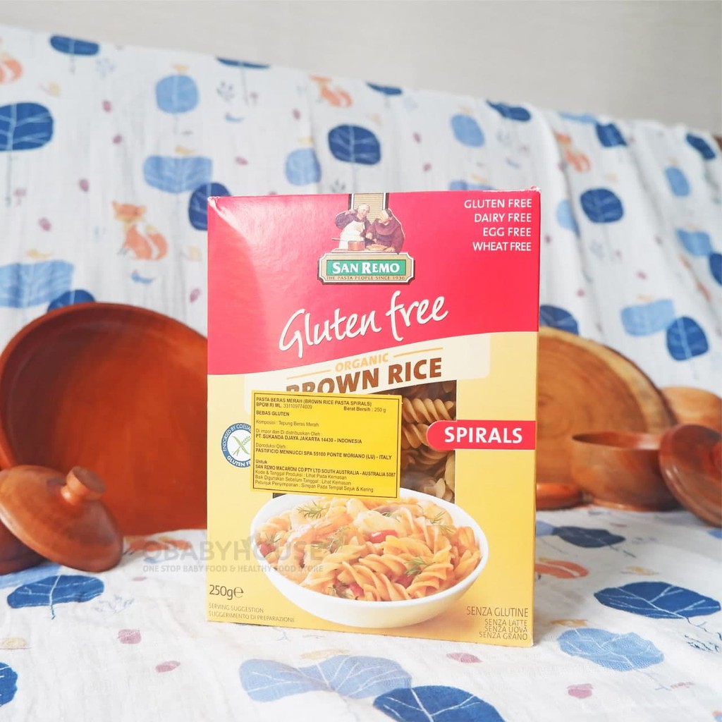 

San Remo Gluten Free Organic Brown Rice Spirals 250 gr