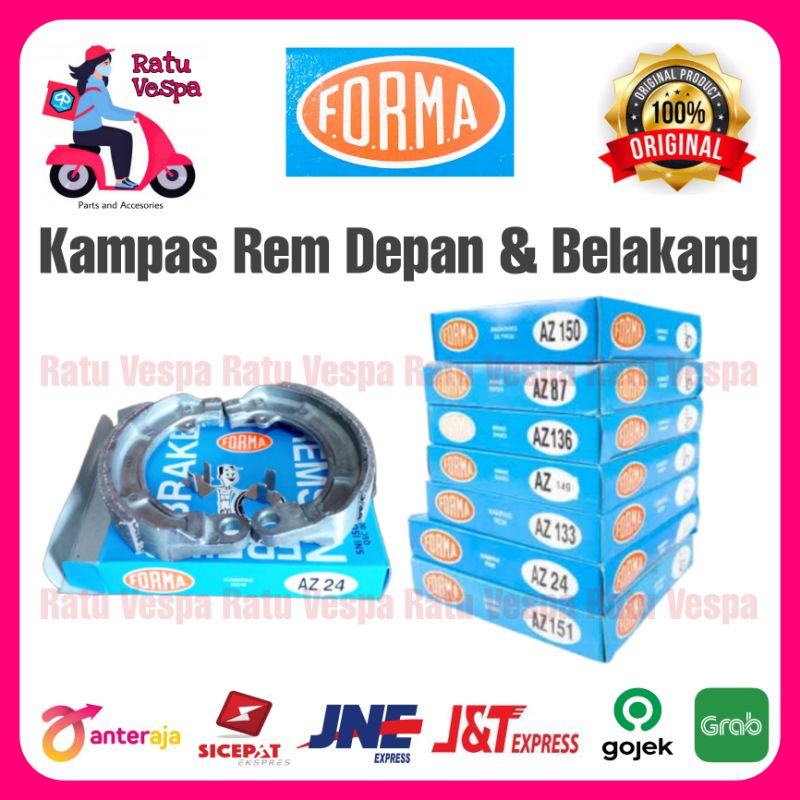 Kampas Rem FORMA VESPA Super,Sprint,PTS,PX,EXCEL,SPARTAN,STRADA