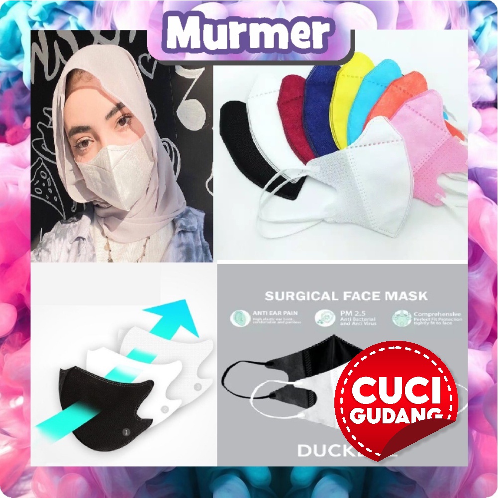 MurmerOfficial R482 MASKER 3D DUCKBILL EXTRA NYAMAN ISI 50 PCS DAN GLAMOURS MASKER KEKINIAN