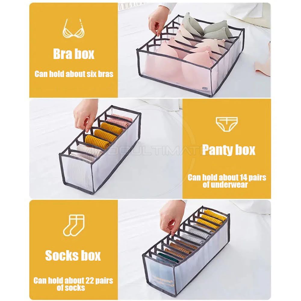 Tempat Penyimpanan Kaos Kaki Pakaian Dalam BH - Underwear Storage Box Kotak Penyimpanan Bersekat ORB-12/ORB-13/ORB-14