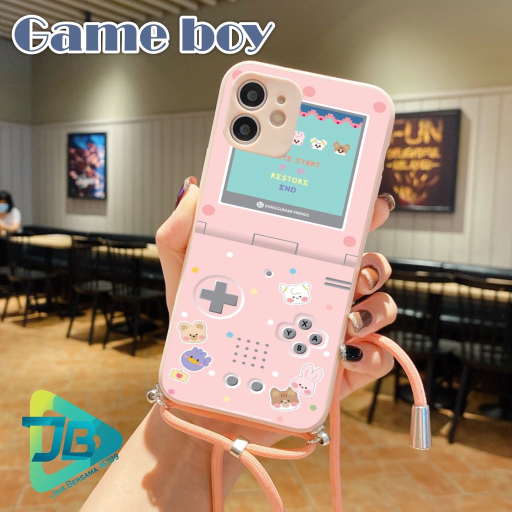 SOFTCASE SILIKON SLINGCASE TALI LANYARD STRAP PHONE MACARON PELINDUNG KAMERA GAME BOY OPPO VIVO SAMSUNG XIAOMI REALME IPHONE ALL TYPE JB5488