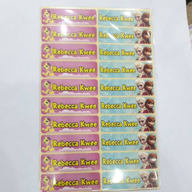 

Label nama uk. 5x1.5cm isi 100pcs