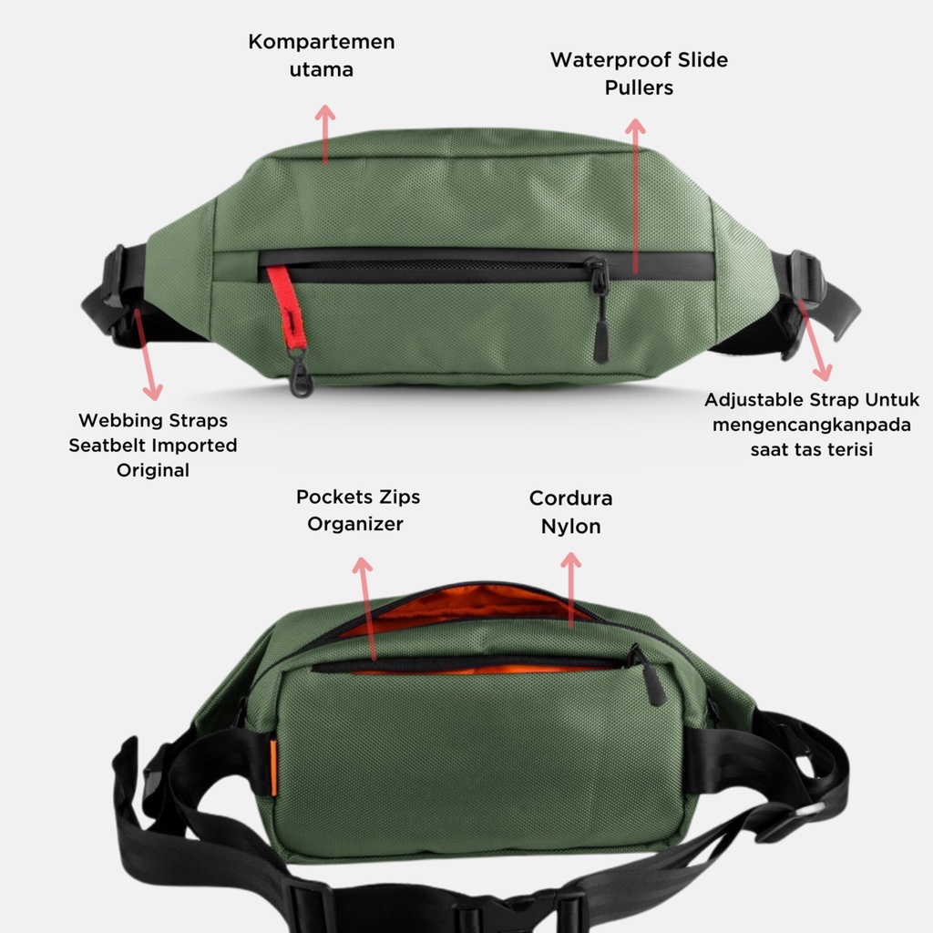 ANT PROJECT - Waistbag Pria APOLLO Camo Waterpfroop - Tas Pinggang