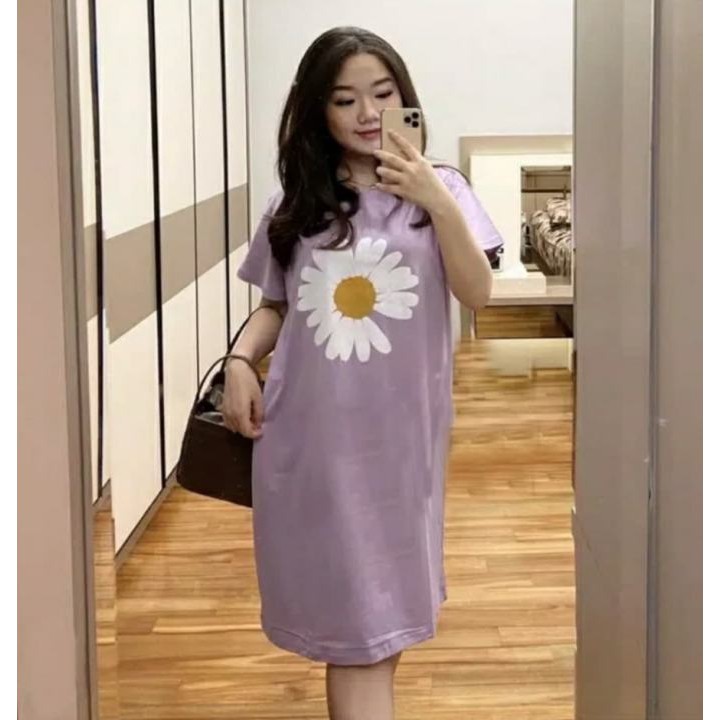 F_mode fashion Dress Oversize Lilac| Dress Wanita| Dress Jumbo Wanita