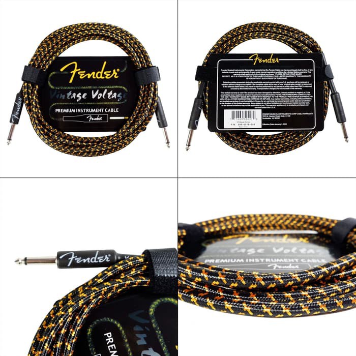 Kabel Jack Fender 3 Meter 6 Meter Vintage Voltage Gitar Dan Bass Kabel Gitar FCL-3M FCL-6Ｍ