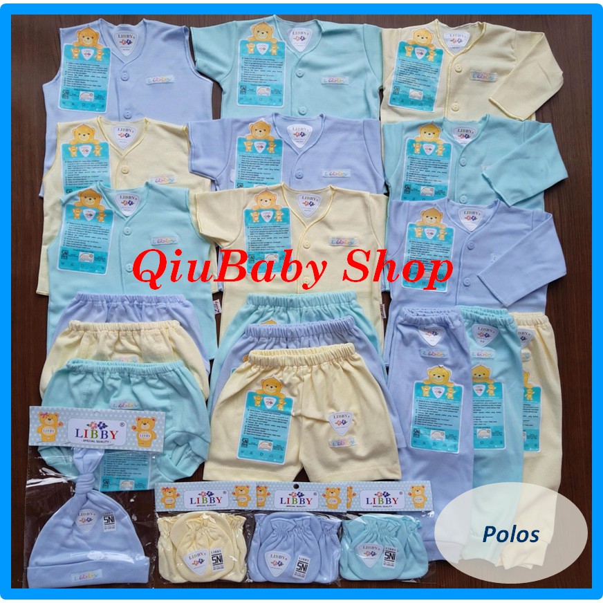 31 Pcs Paket Baju Bayi Libby Baju Bayi Baru Lahir Newborn Baju Panjang Pendek Kutung Polos Topi STK