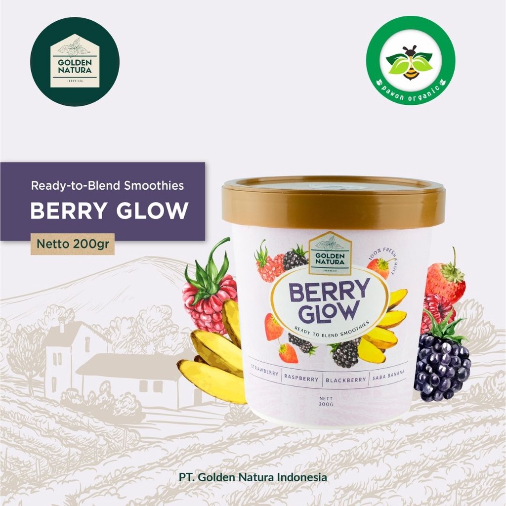 

Premium Ready-to-Blend Berry Glow Smoothies | GOLDEN NATURA Smoothies Buah Beku