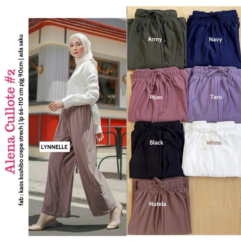 ALENA CULLOTE BY LYNNELLE | KULOT BAHAN KAOS KOSHIBO XXL, TALI PINGGANG, CASUAL/DAILY/RUMAH