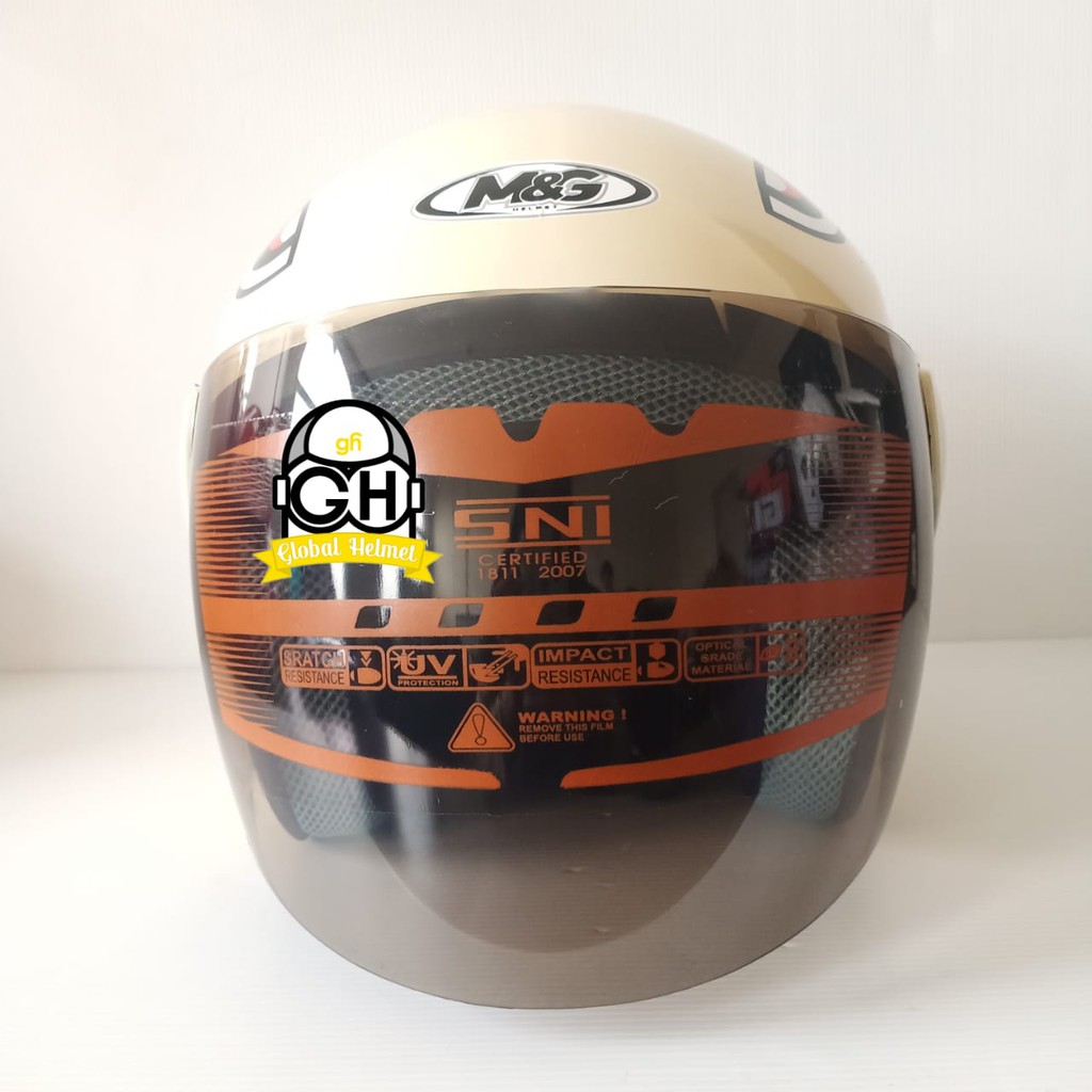 HELM EVOLUTION SHARK WARHAWK CREAM HALF FACE MODEL GM