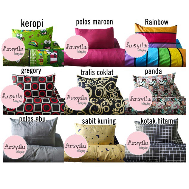 Sarung bantal / guling  ecer / 1 set