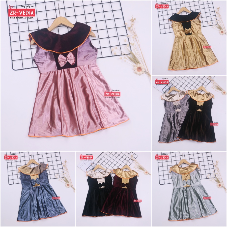 Dress Cantika uk 2-3 Tahun / Dres Yukensi Grosir Baju Anak Perempuan Harian Gaun Pesta Polos Branded