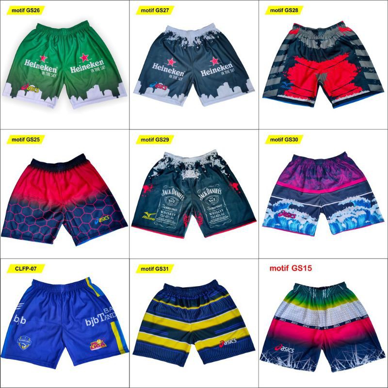 celana pullprinting volly ball kolor pendek