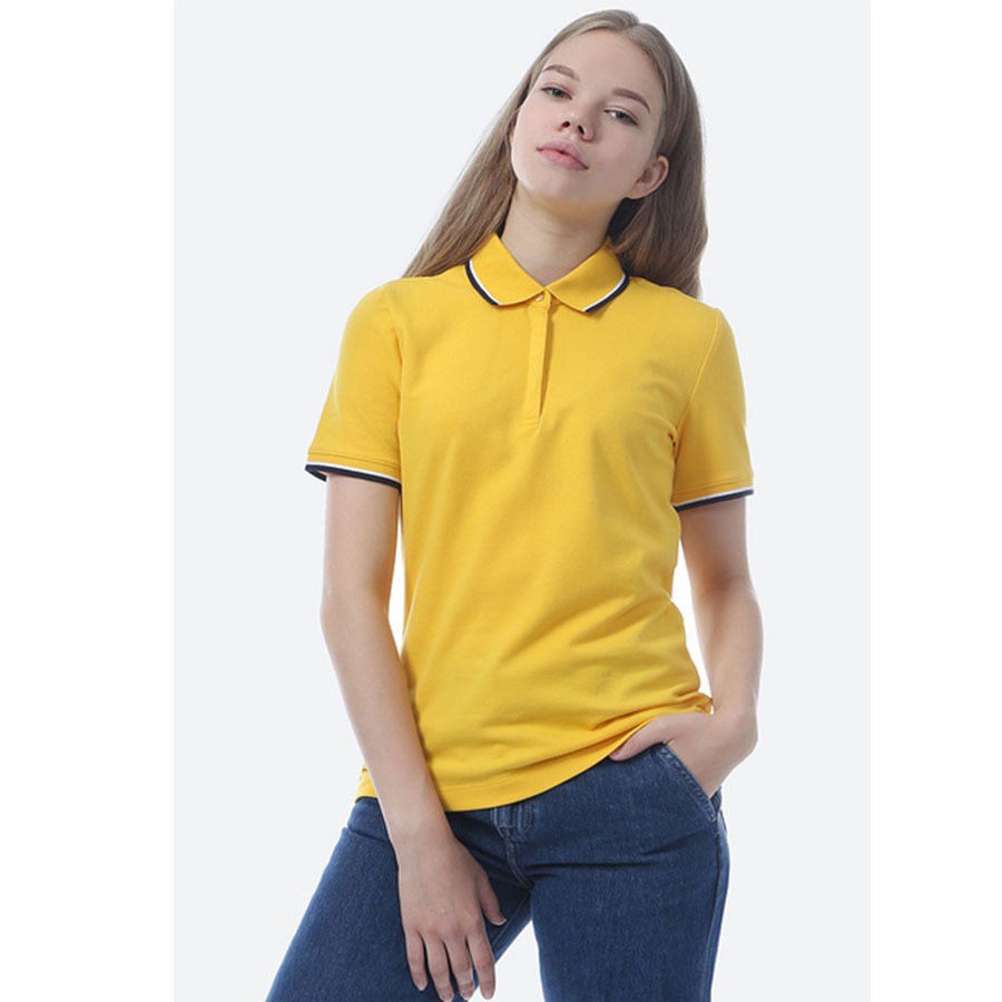 S OLIVER Polo Tipped Collar Shirt Yellow  Atasan Kaos  
