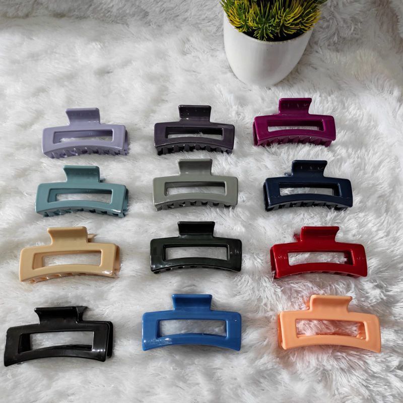 JBR-027 JEPIT RAMBUT / JEDAI RAMBUT GLOSSY GAYA KOREA MODEL KOTAK BOLONG 8,5CM