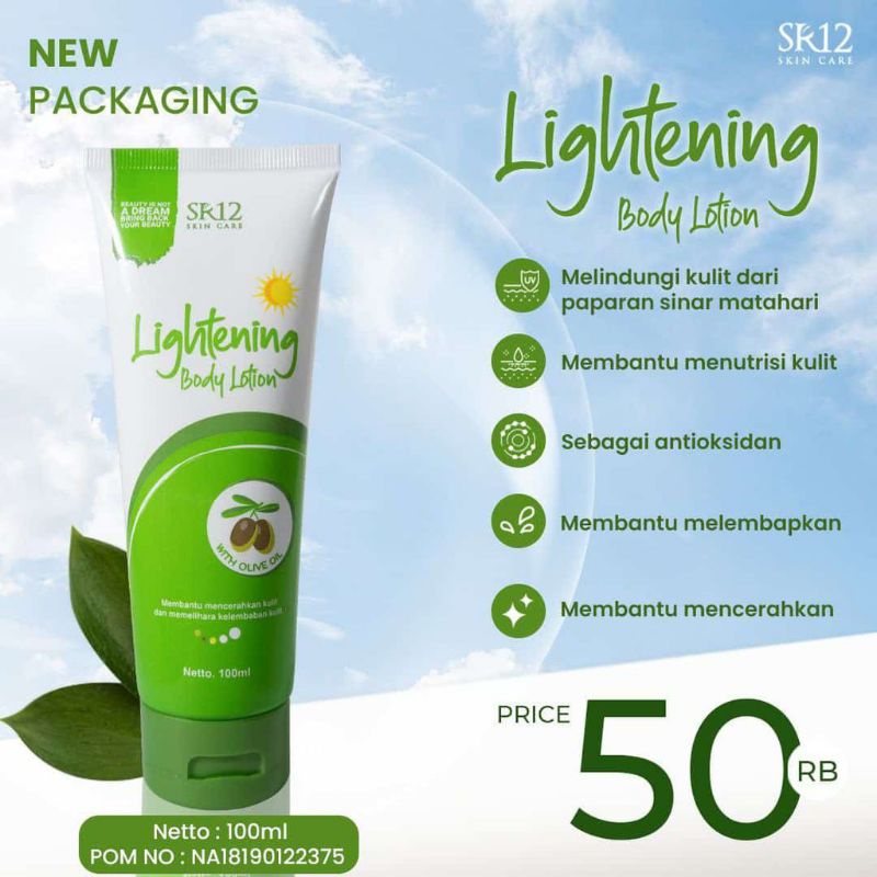 Lightening Body Lotion with SPF 30+++ / Pelindung Tubuh Matahari / Pemutih Badan