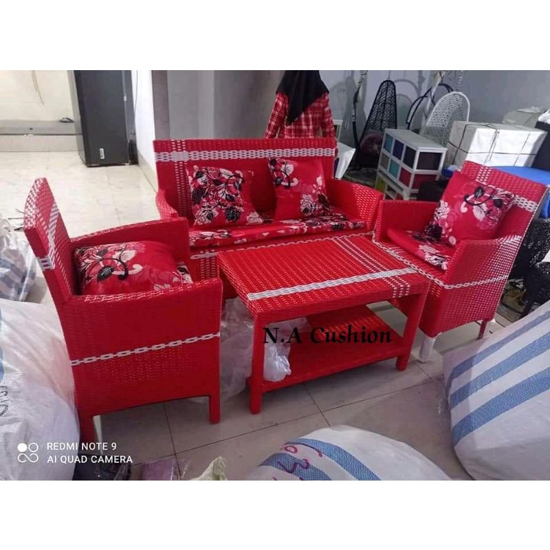 Kursi Tamu minimalis (Kursi Sofa Hawai 2.1.1)-Merah