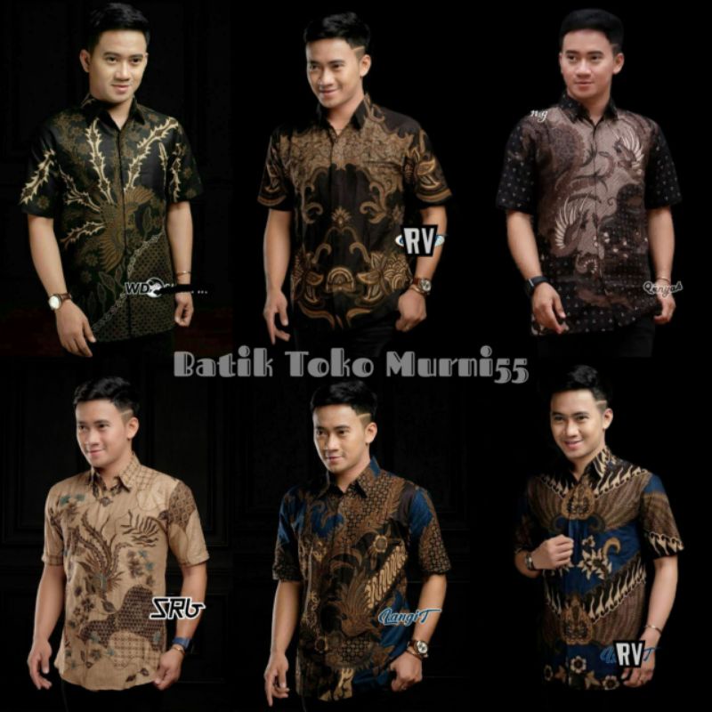 BATIK/BATIK PRIA LENGAN PENDEK/HEM BATIK/BATIK TERBARU M L XL XXL