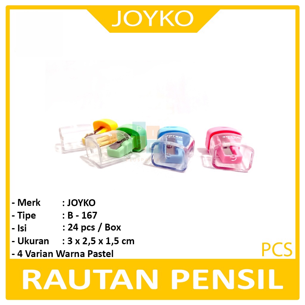 

JOYKO - Rautan Pensil B-167 Sharpener Pastel - Pcs