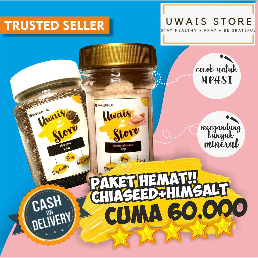 

PAKET HEMAT BANGET!!!! HIMALAYAN SALT DAN CHIASEED BLACK MEXICO