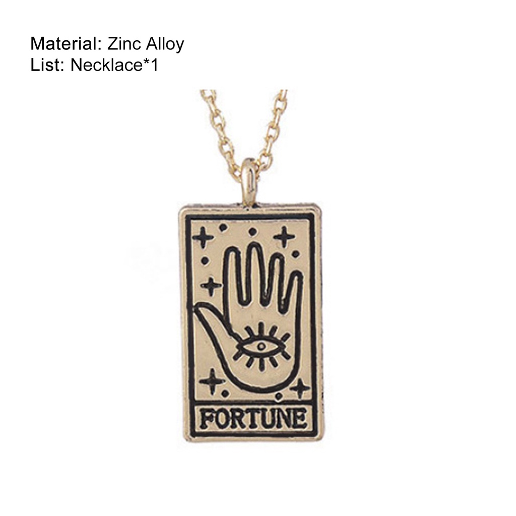 Hu Hu Hu Hu Hu Alat Bantu Pasang Kacamata♡ Kalung Rantai Liontin Kartu Tarot Adjustable Untuk Unisex / Pria / Wanita