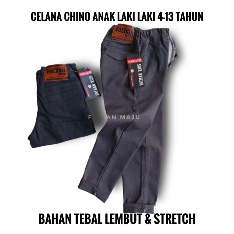 Celana Chinos Panjang Anak laki laki 4-13 tahun Bahan Katun Kampas Terlaris Termurah Terbaru