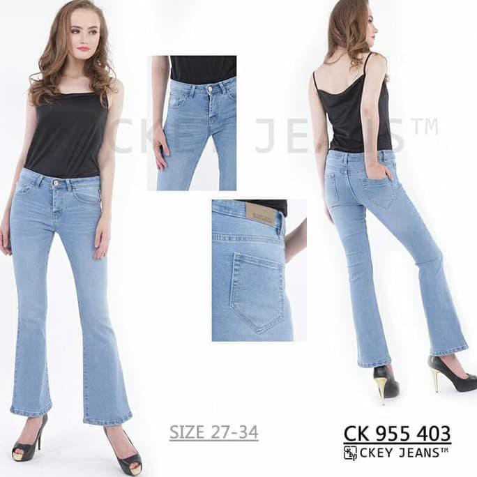 EDISI TERBARU ORIGINAL 4 WARNA CELANA CUTBRAY JEANS / CELANA PANJANG WANITA - BIRU MUDA, 28