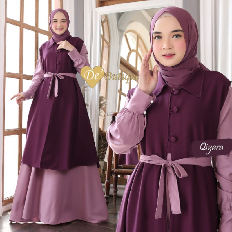 GAMIS QIYARA SET ORIGINAL BY DE'BUTIQUE/ INNER DAN OUTER  TERPISAH/TERLARIS