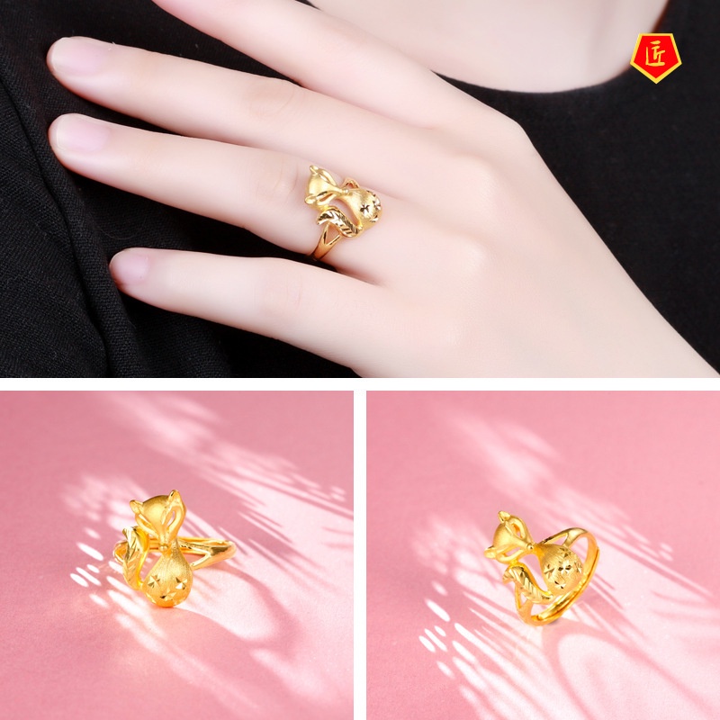 [Ready Stock]Fox Golden Ring Cute Simple Personality