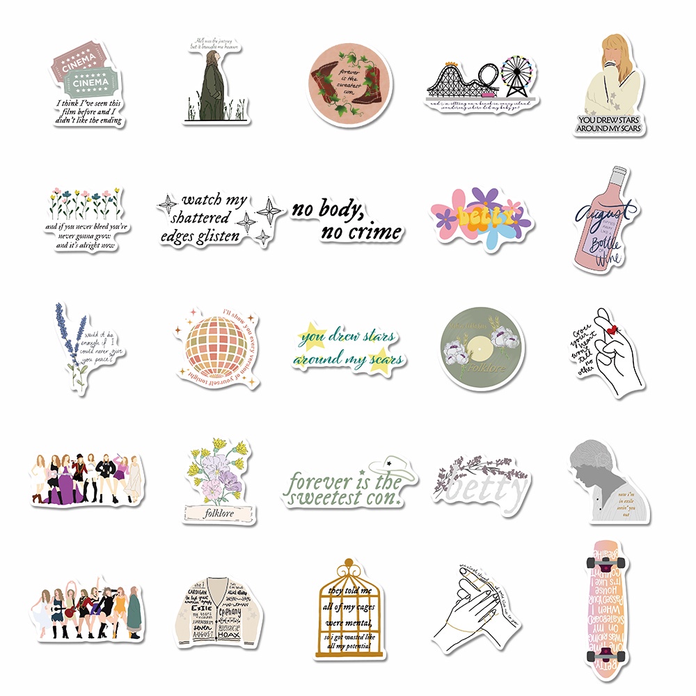 50 Pcs Stiker Tahan Air Jamur Untuk Dekorasi Notebook