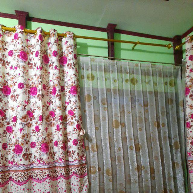 Terlaris Grosir Gorden Smokering Homemade Motif Brown Flower Ukuran 120x220