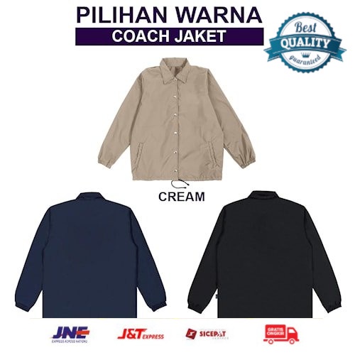 jaket coach pria wanita polos premium warna keren